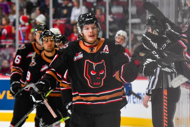 Defenceman Keegan Slaney with the Calgary Hitmen