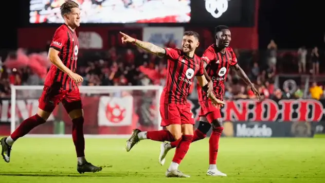 Phoenix Rising FC celebrates a goal