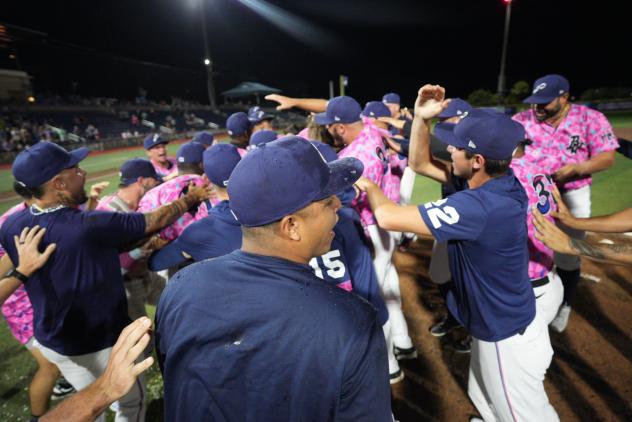 Pensacola Blue Wahoos celebrate win