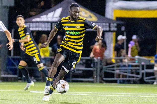 Albert Dikwa of the Pittsburgh Riverhounds