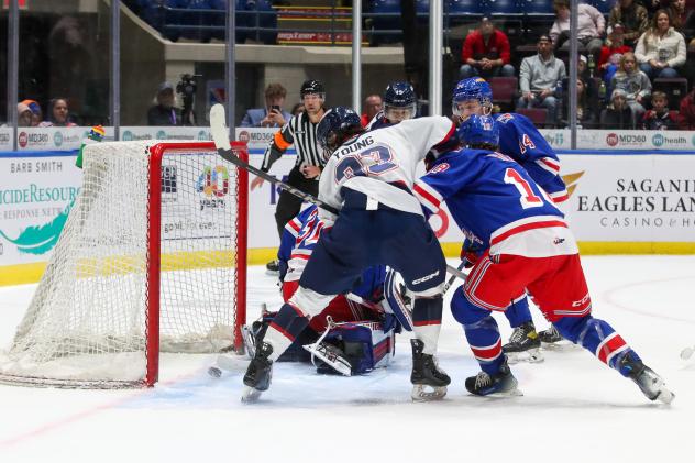 Kitchener Rangers battle the Saginaw Spirit