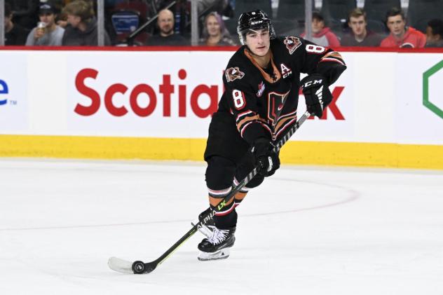 Defenceman Grayden Siepmann with the Calgary Hitmen