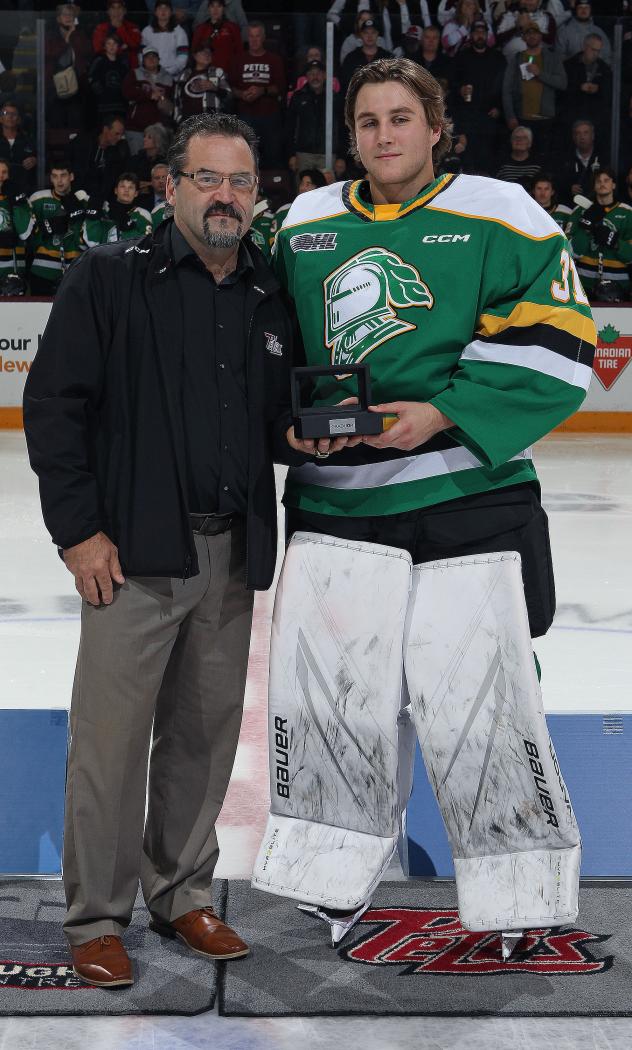 Peterborough Petes President Dave Lorentz and London Knights' Michael Simpson