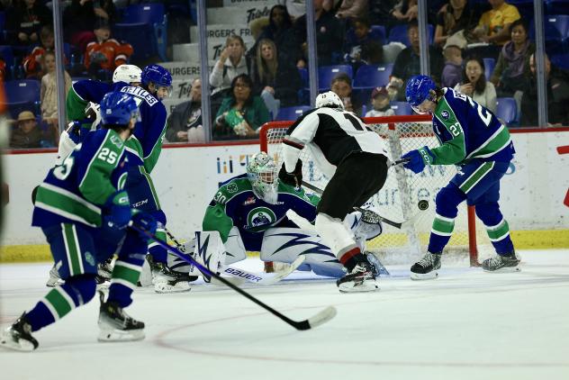 Vancouver Giants battle the Swift Current Broncos