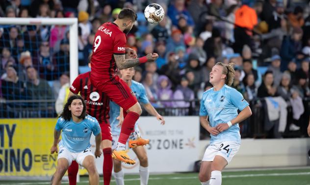 Phoenix Rising FC's Manuel Arteaga in action