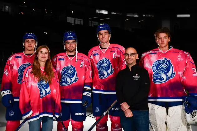 Mississauga Steelheads Pink at the Rink jerseys