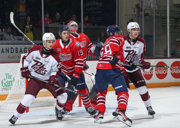 Peterborough Petes and the Oshawa Generals in action