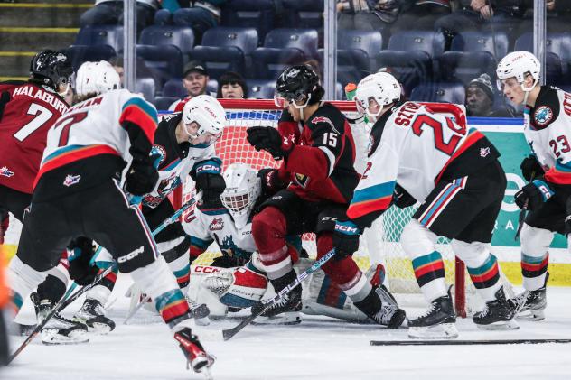 Vancouver Giants battle the Kelowna Rockets