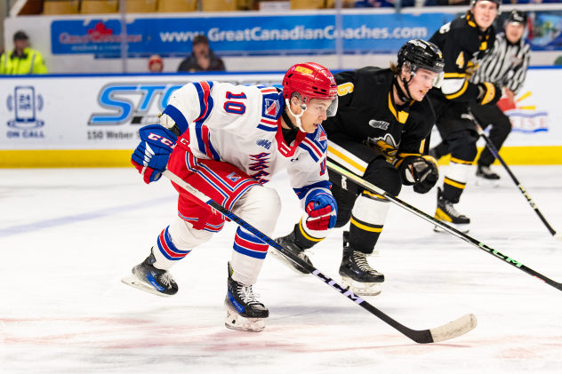 Kitchener Rangers' Adrian Misaljevic in action