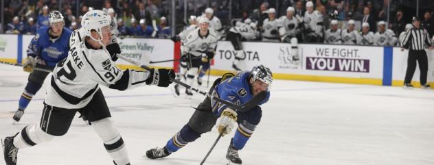 Brandt Clarke of the Ontario Reign (left)