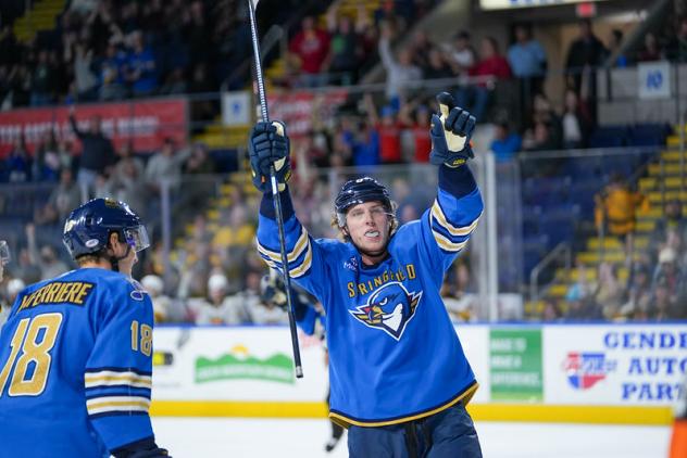 Springfield Thunderbirds' Adam Gaudette on game night