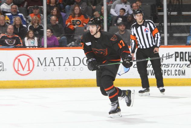 Adam Johnson with the Lehigh Valley Phantoms