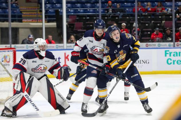 Saginaw Spirit battle the Erie Otters