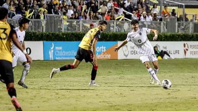 Louisville City FC's Cameron Lancaster in action