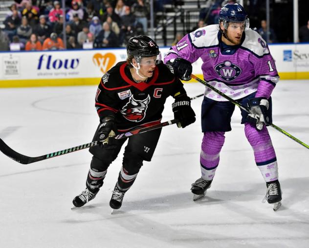Worcester Railers battle the Adirondack Thunder