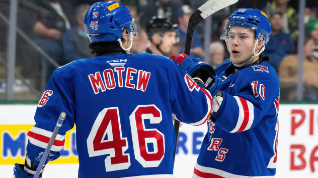 Kitchener Rangers' Simon Motew and Adrian Misaljevic on game night
