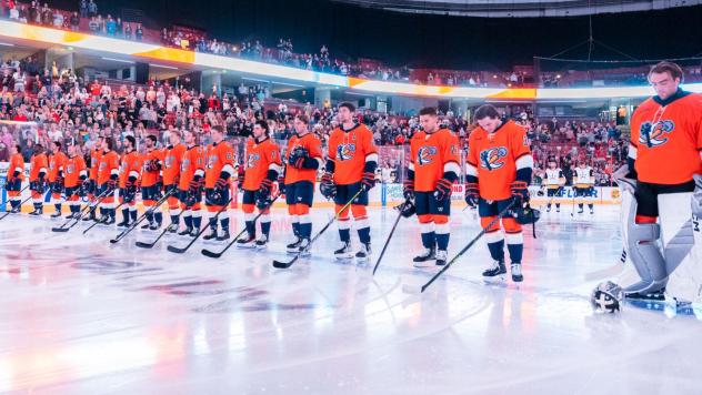 Greenville Swamp Rabbits pregame lineup
