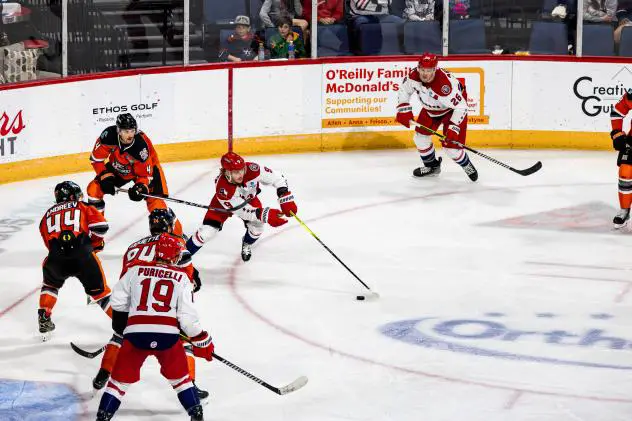 Allen Americans battle the Kansas City Mavericks