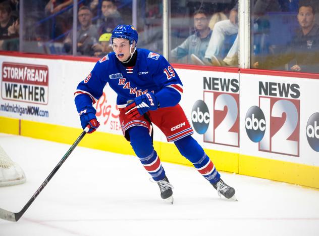 Kitchener Rangers' Luke Ellinas in action