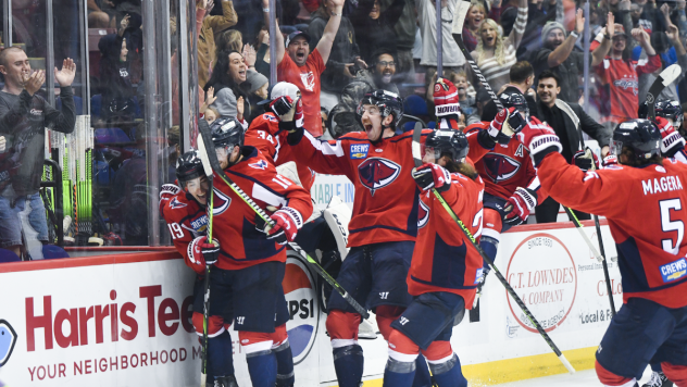 South Carolina Stingrays celebrate their overtime win
