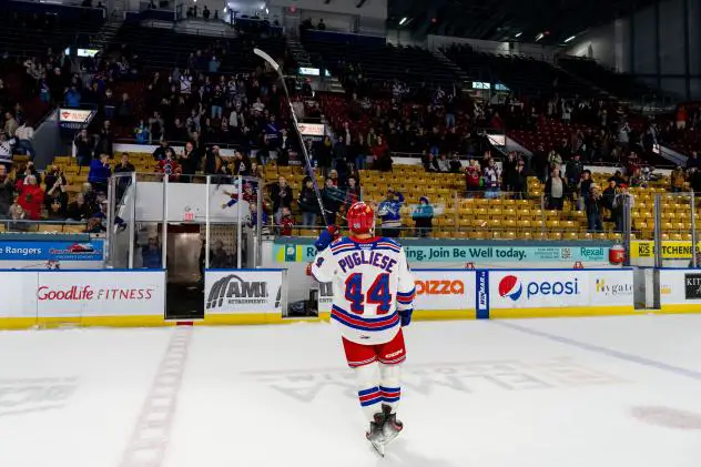 Kitchener Rangers' Antonino Pugliese on game night