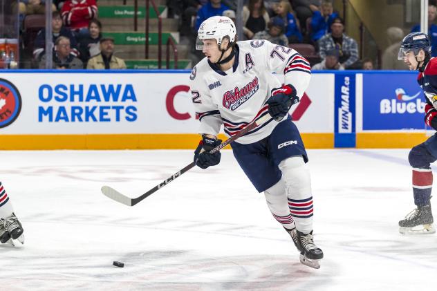 Forward Ryder McIntyre with the Oshawa Generals