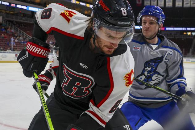 Rapid City Rush defenseman Kenton Helgesen vs. the Wichita Thunder