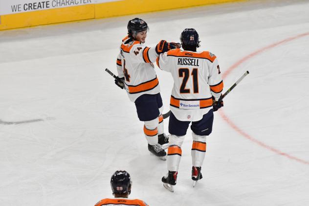 Greenville Swamp Rabbits' Ryan Francis and Bobby Russell on game night