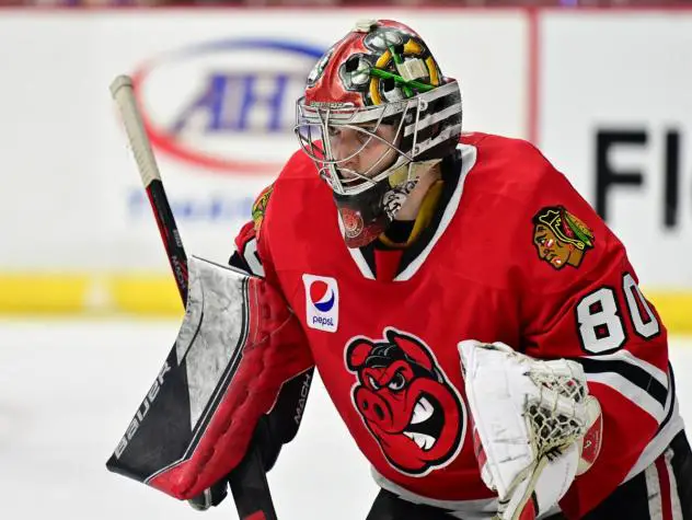 Rockford IceHogs goaltender Mitchell Weeks