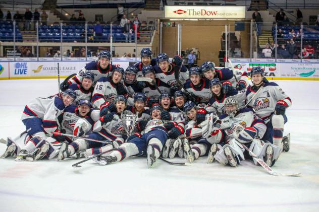 Saginaw Spirit celebrate win