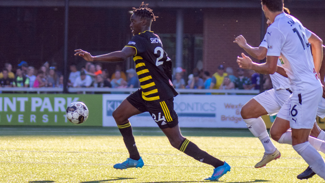 Forward Tola Showunmi with Pittsburgh Riverhounds SC