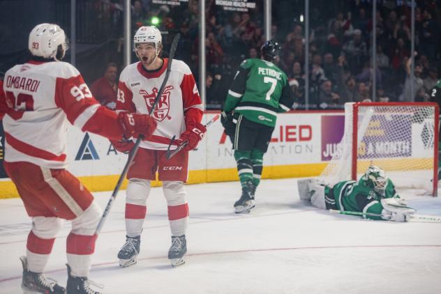 Grand Rapids Griffins' Amadeus Lombardi and Carter Mazur on game night