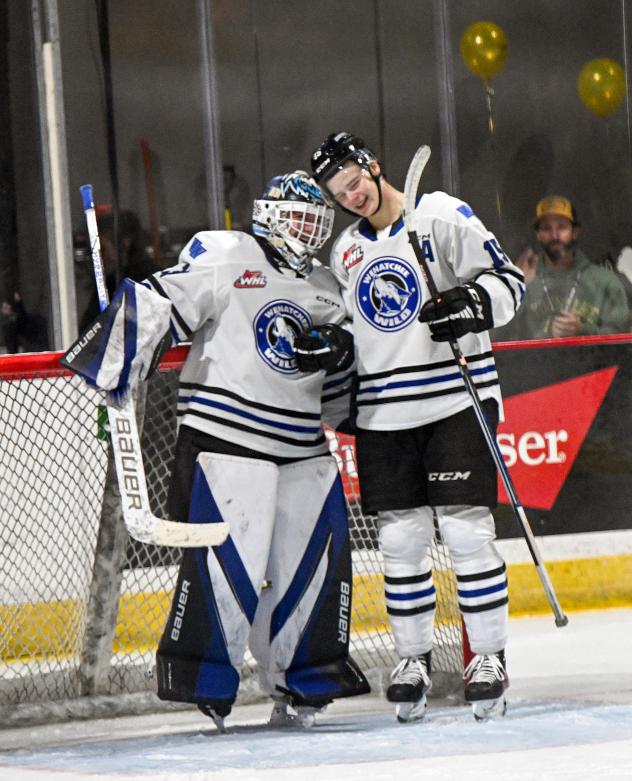 Wenatchee Wild's Briley Wood and Daniel Hauser on game night