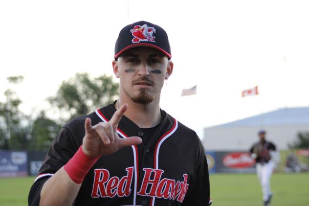 Outfielder Alec Olund with the Fargo-Moorhead RedHawks