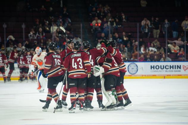 Tucson Roadrunners celebrate win
