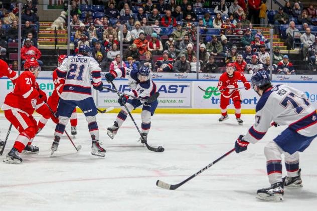 Saginaw Spirit's Joey Willis in action