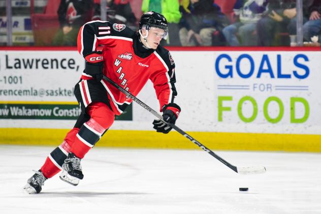 Forward Harper Lolacher with the Moose Jaw Warriors