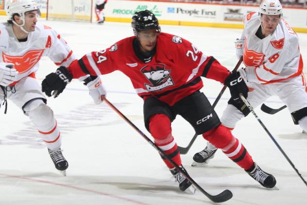 Charlotte Checkers' Justin Sourdif in action