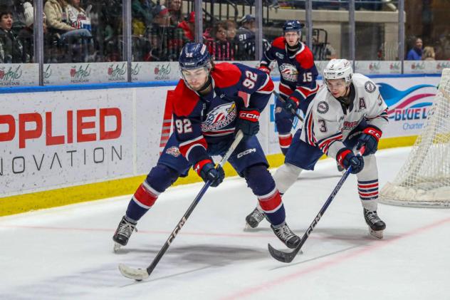 Saginaw Spirit right wing Nic Sima vs. the Oshawa Generals