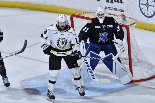 Wheeling Nailers forward Matthew Quercia looks for a scoring opportunity