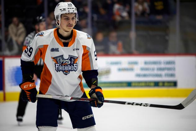 Defenceman Grayden Strohack with the Flint Firebirds