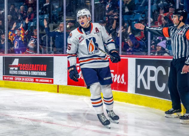 Forward Connor Levis with the Kamloops Blazers
