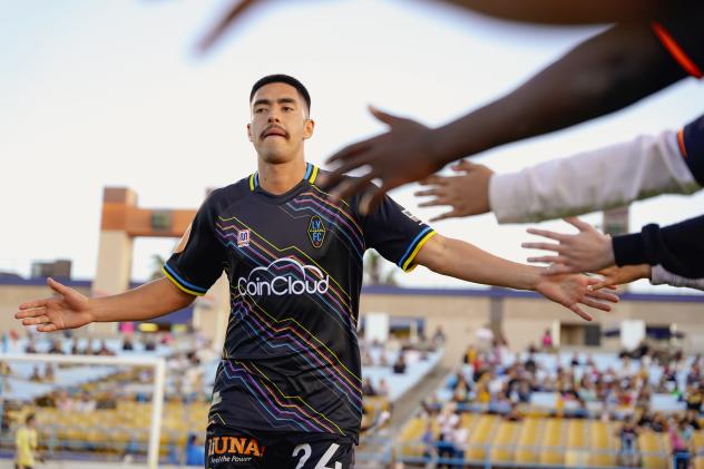 Midfielder Alvaro Quezada with Las Vegas Lights FC