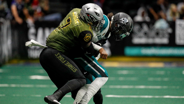 San Diego Strike Force linebacker DJ Morgan makes a tackle