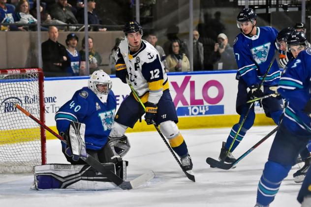 Worcester Railers goaltender John Muse in his IceCats jersey