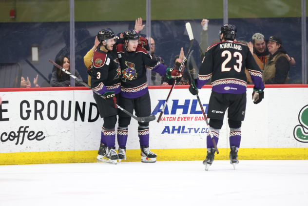 Tucson Roadrunners celebrate a goal