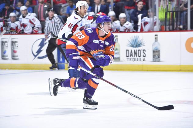 Forward Tanner Dickinson with the Orlando Solar Bears