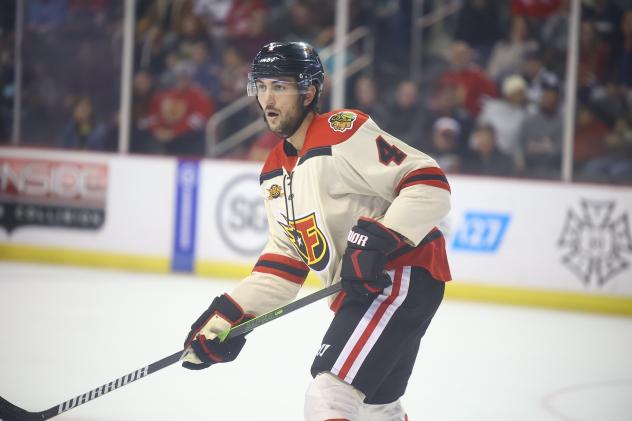 Defenseman Bray Crowder with the Indy Fuel