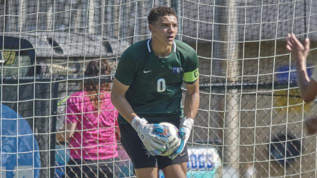 Goalkeeper Jacob Randolph with the University of North Carolina-Wilmington
