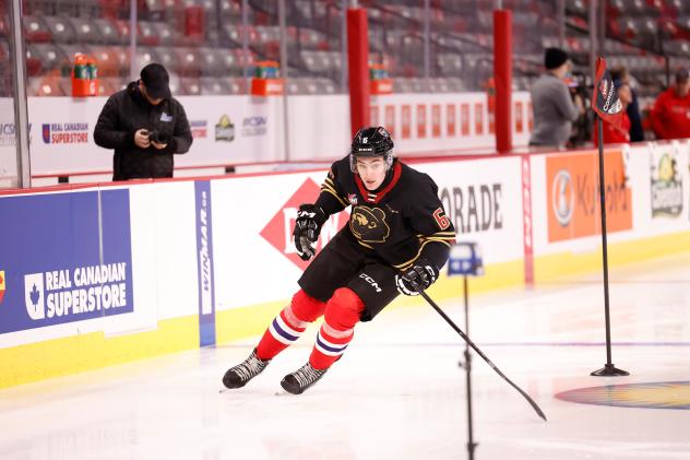Vancouver Giants defenceman Colton Roberts in on-ice testing